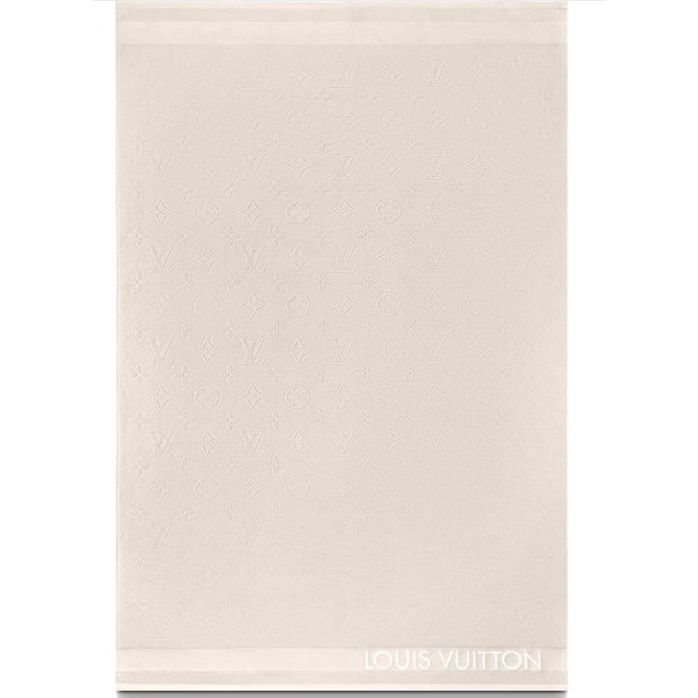 Louis Vuitton Drap Bain LVacation Creme Monogram Classic Logo Bath Beach Towel